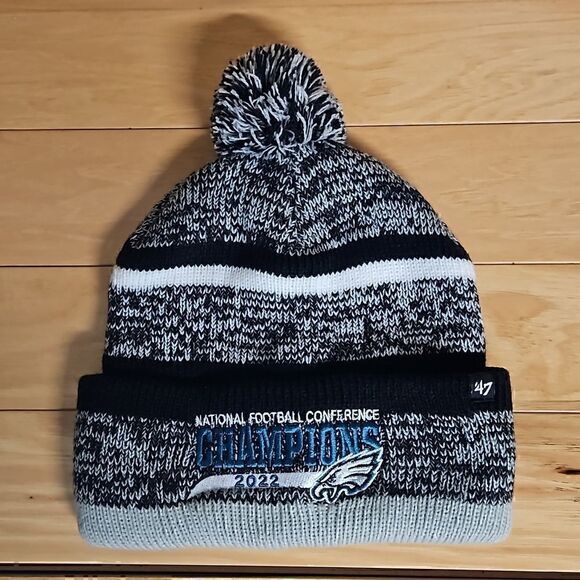 Philadelphia Eagles 🦅 NFC Champions Beanie Hat Knit Cap - Picture 1 of 4